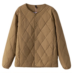 日系复古叠穿绵羊毛桑蚕丝无领棉服男冬季轻薄外套外贸男装夹克