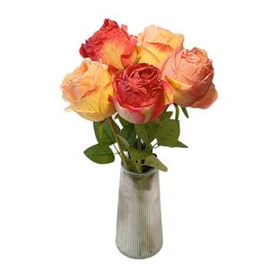 仿真花玫瑰花渐变逼真假花永生高级感摆设装饰家居好物花束氛围感