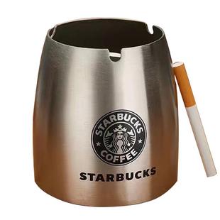 不锈钢时尚烟灰缸创意大带盖防风飞桌球电竞家用定制烟盅高端个性