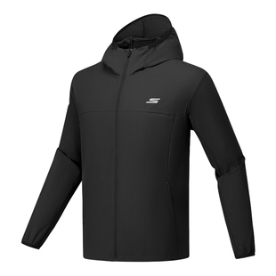Skechers斯凯奇运动夹克男士休闲连帽梭织外套 P325M049/0018