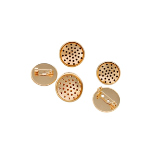 14K包真金保色网盘胸针莲蓬头圆盘托别针防脱落安全扣diy饰品配件