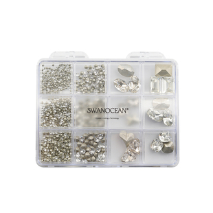 天鹅海SWANOCEAN美甲大师系列高品质预制钻钻球爆闪异形美甲钻