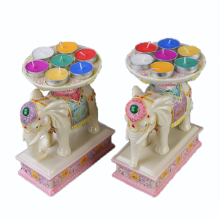 大象灯座酥油蜡烛灯座酥油灯小象灯台七星灯架灯座壳放4/8小时