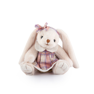 伽百利小兔子公仔格子衣服毛绒玩具娃娃玩偶生日送孩子女生礼物