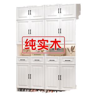 实木鞋柜家用门口大容量入户玄关收纳柜一体靠墙2025新款储物柜子