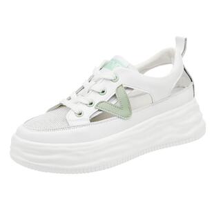 厚底小白鞋2026新款夏季薄款松糕底爆款女鞋百搭休闲单鞋网面透气