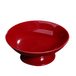 家用高脚陶瓷水果盘坚果零食干果盘中式婚庆糖果盘子茶道茶点碟子