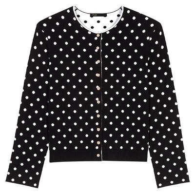 Maje休闲波点针织开衫外套