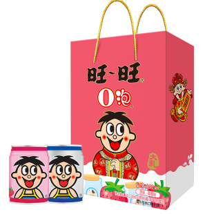 旺旺O泡果奶旺仔牛奶铁罐装原味+草莓味245ml*12大瓶整箱儿童饮料