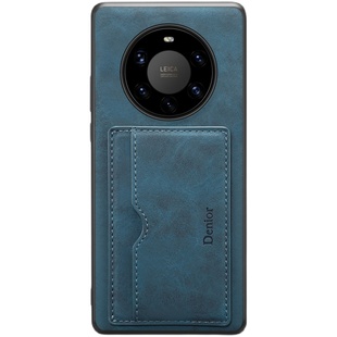 新款P80带卡包适用华为mate40Pro手机壳60装证件70门禁卡mate50Pro高档皮质可放卡片带支架P30夹便携式插卡套