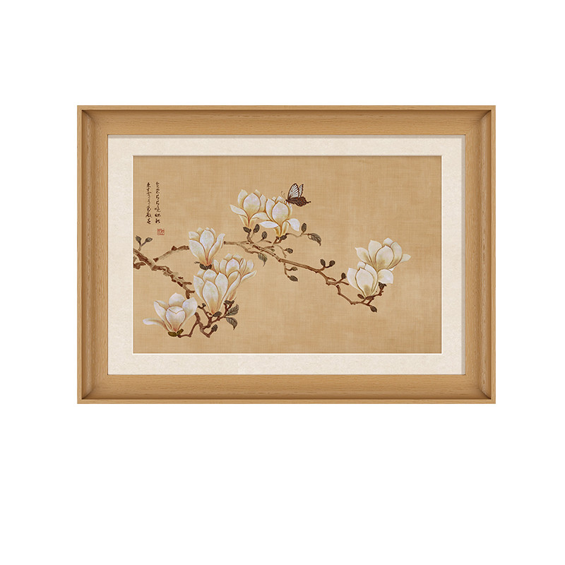 宋式美学玉兰花电箱盖板装饰画