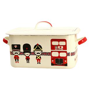 欧丽家珐琅搪瓷长方型双耳收纳盒面包盒土司盒烘焙面包模具收纳盒