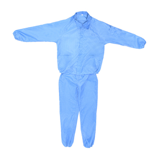 翻领防尘服防静电分体套装防护服无尘食品车间工作服条纹拉链蓝白