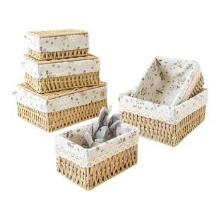 桌面收纳盒客厅杂物零食筐玄关钥匙收纳篮化妆品玩具内衣物整理箱