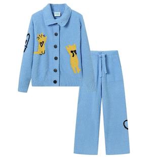 NAPPTOPIA呐噗【捕蝶小猫】半边绒家居服套装人宠同款保暖睡衣冬