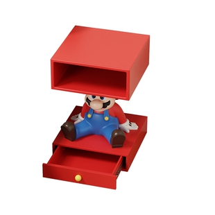 马里奥床头柜子置物架2026新款轻奢高级感儿童床边落地灯装饰摆件