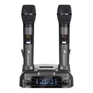 InAndOn自动充电M6无线麦克风一拖二话筒家用K歌商用舞台KTV专用