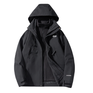 JEEP吉普冲锋衣女2025新款户外三合一可拆卸男外套工作服上衣定制