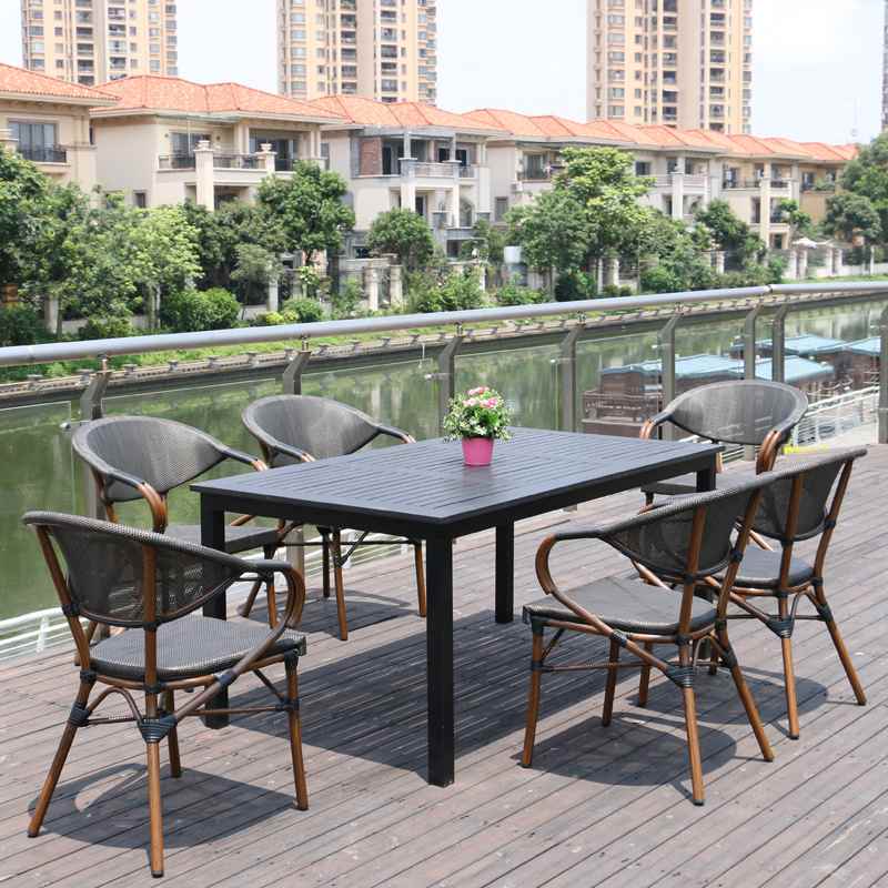 户外藤椅庭院休闲简约桌椅奶茶椅家具巴克店阳台咖啡厅花园星铁艺