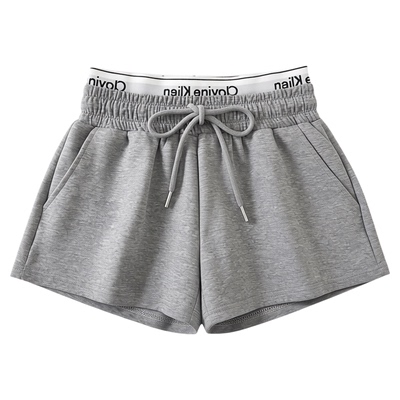 字母印花抽绳休闲短裤