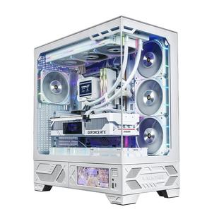 瓦尔基里VK03 白色海景房360水冷6.2英寸触摸屏台式电脑M-ATX机箱