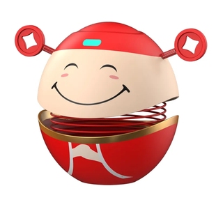 双面财神爷汽车摆件前台装饰品车载摆件摇头晃脑卡通网红弹簧公仔