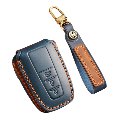 疯马皮真皮手工丰田车钥匙保护套