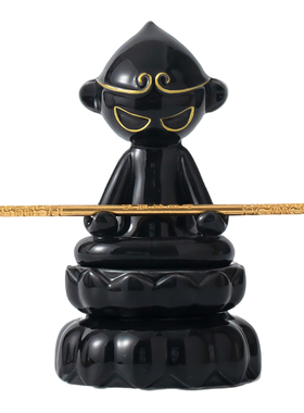 黑釉描金齐天大圣禅意香插