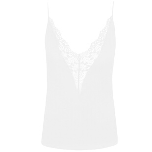 白色V领蕾丝美背吊带小背心女内搭设计感 小西装带胸垫冰丝打底衫