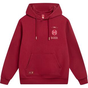 李宁中国文化系列故宫联名卫衣女秋季红色上衣马年情侣装运动服男