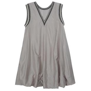 谜底连衣裙无袖女2025夏季新品复古风蓬蓬裙合身A型短裙252ML0566