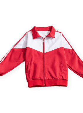 中小学生校服红色春秋季校服套装