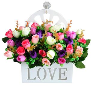 田园仿真花室内装饰品校园墙壁花篮室内客厅餐厅家居假花植物壁挂