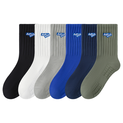 袜子男款100%纯棉冬季长筒加绒