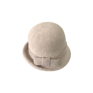 民国复古羊毛小礼帽女秋冬法式气质盆帽蝴蝶结赫本风圆顶渔夫帽子