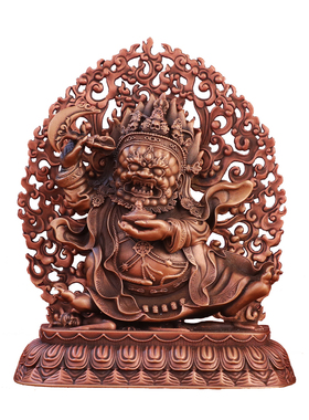 紫铜二臂玛哈嘎拉佛像摆件