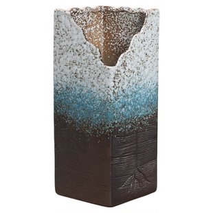 缺口悬崖桩花盆陶瓷素烧透气瘦高多肉盆景紫乐玉坠切口复古老桩盆