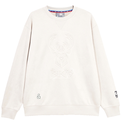 杰克琼斯男装NBA联名雄鹿队25秋冬圆领卫衣logo刺绣宽松篮球卫衣