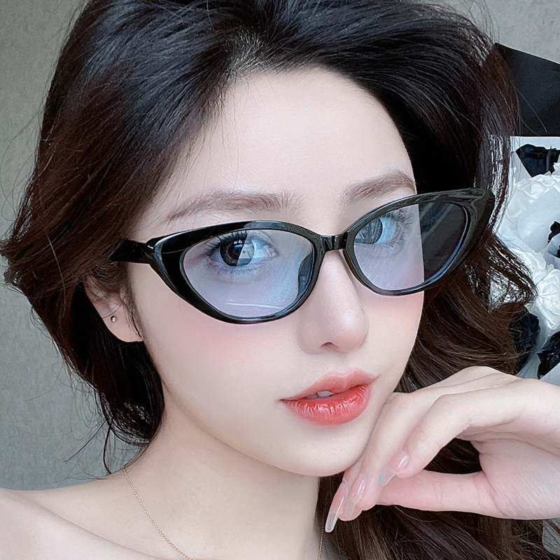 新品 2024款欧美小框果冻色太阳镜防紫外线复古墨镜网红时尚眼镜