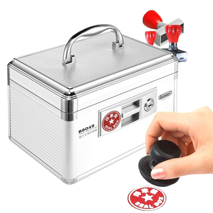 公章盒印章收纳盒带密码锁公司盖印企业法人章保管盒收纳箱多功能组合铝合金属财务印鉴盒包袋子便携式带印泥