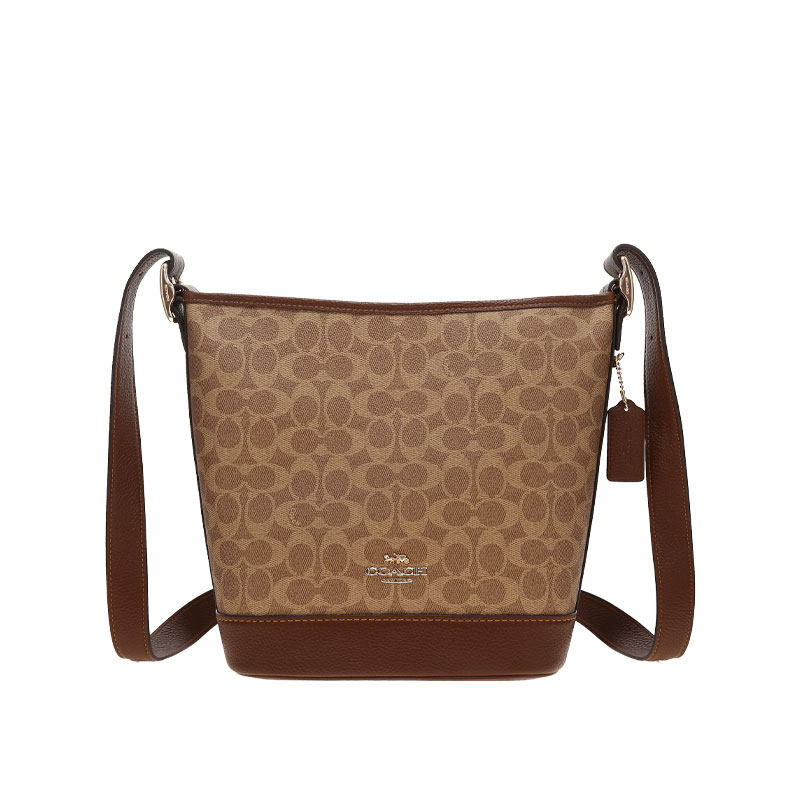 【自营】COACH/蔻驰奥莱款 Logo标识 女士单肩斜挎包水桶包单肩包