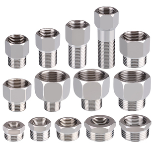 内外丝接头不锈钢4分6分加长直接四分延长管6分变4分变径水暖配件