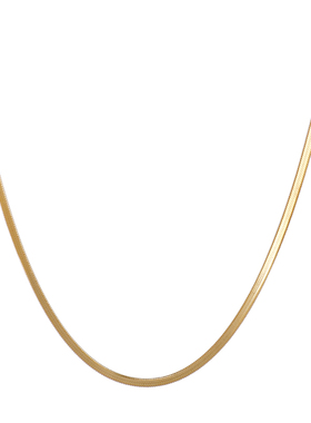 蛇骨链高级感女纯银项链复古金色