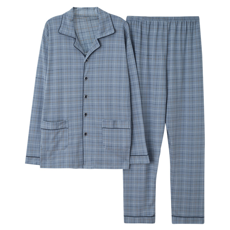 睡衣男士纯棉长袖家居服套装