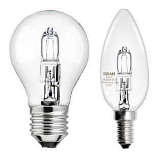 欧司朗卤钨卤素灯泡46W30W20W护眼可调光透明E27E14螺口尖泡球形