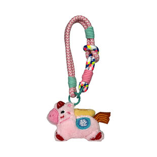 可爱卡通小马毛绒挂件时尚百搭粉色钥匙扣玩偶马年包包挂饰