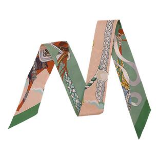 敦煌研究院鹿王行小长条丝巾窄丝巾女百搭真丝领巾高级感生日礼物