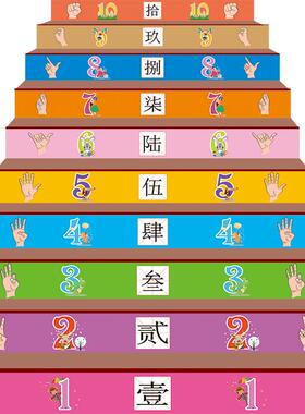 防滑励志幼儿园台阶英语墙贴