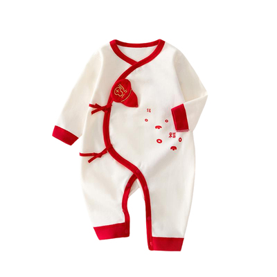 小聪熊婴儿衣服秋季连体衣红色