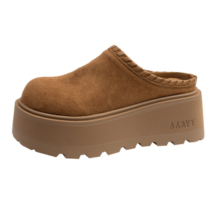 勃肯鞋女款2026新款春秋季鞋子复古高级感厚底增高包头半拖鞋外穿